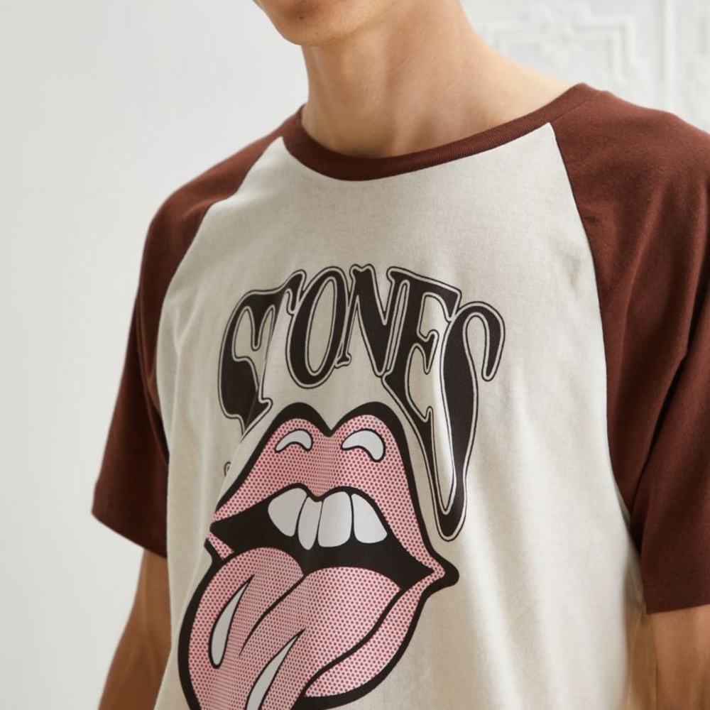 Urban Outfitters The Rolling Stones Raglan Tee - New Size S - Picture 4 of 8